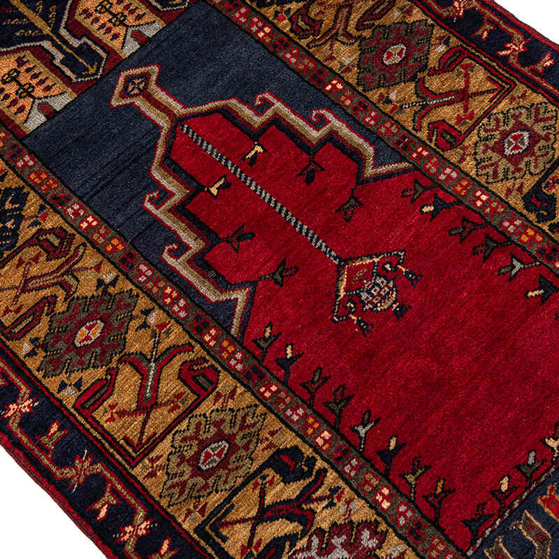 Alfombra Vintage Turca Anudada a Mano - 98 cm x 210 cm - K0079408