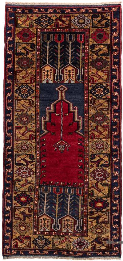 Vintage Turkish Hand-Knotted Rug - 3' 3" x 6' 11" (39" x 83")