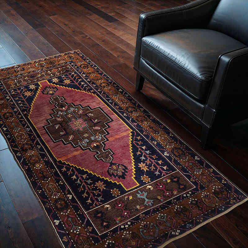 Alfombra Vintage Turca Anudada a Mano - 106 cm x 190 cm - K0079422