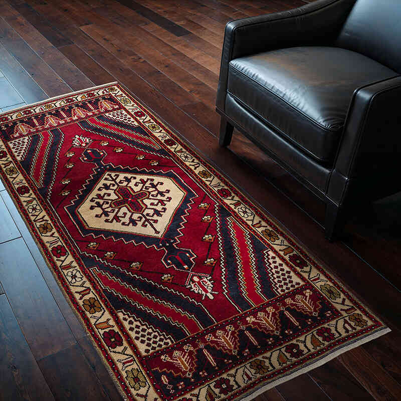 Vintage Turkish Hand-Knotted Rug - 3' 3" x 6' 3" (39" x 75") - K0079427