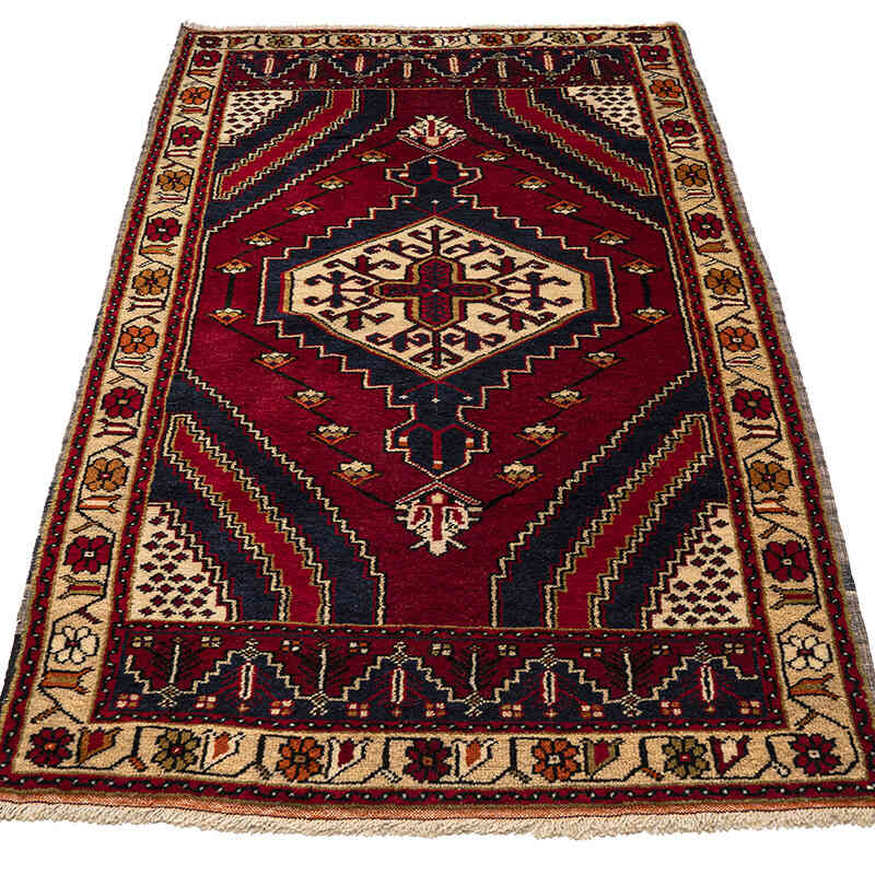 Alfombra Vintage Turca Anudada a Mano - 100 cm x 193 cm - K0079428
