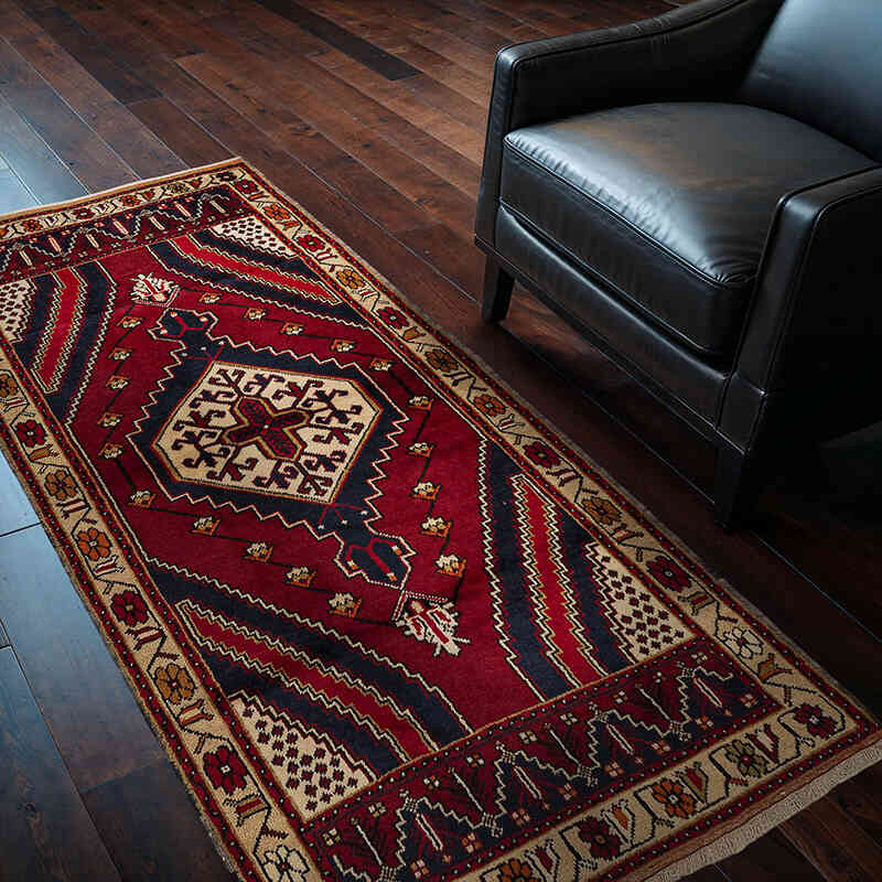 Alfombra Vintage Turca Anudada a Mano - 100 cm x 193 cm - K0079428