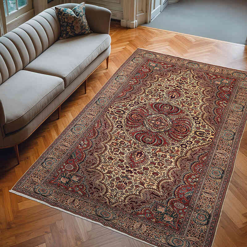 Vintage Turkish Hand-Knotted Rug - 6' 4" x 9' 6" (76" x 114") - K0079439