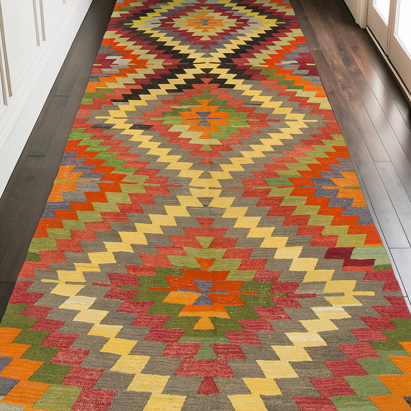 Alfombra Vintage Denizli Kilim - 144 cm x 328 cm - K0079446