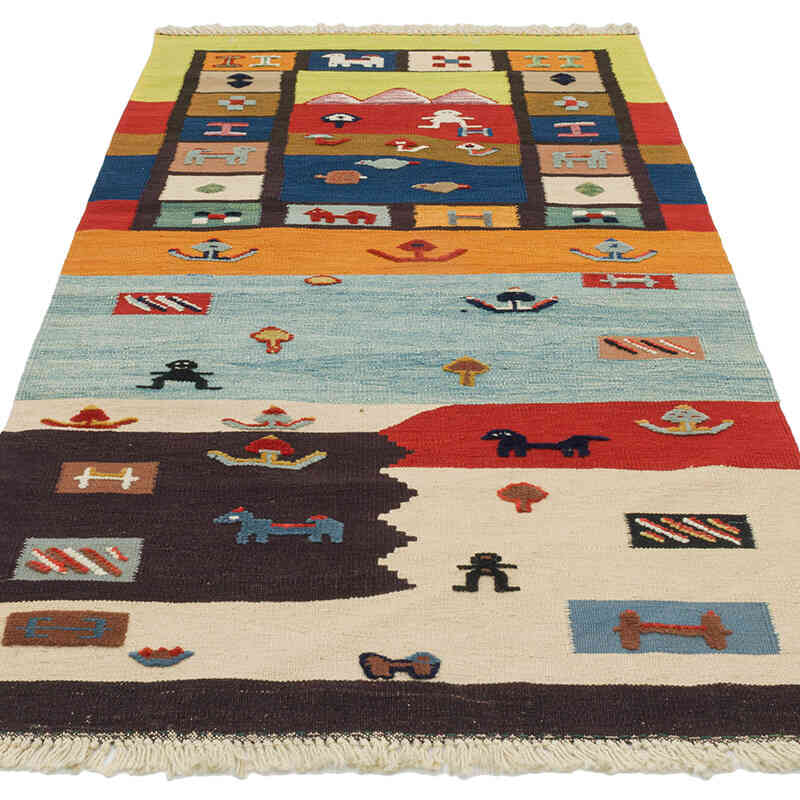 Nueva Alfombra Turca Kilim - 100 cm x 202 cm - K0079447