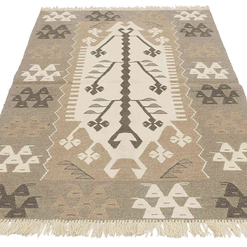 New Handwoven Turkish Kilim Rug - 3' 8" x 5' 7" (44" x 67") - K0079465