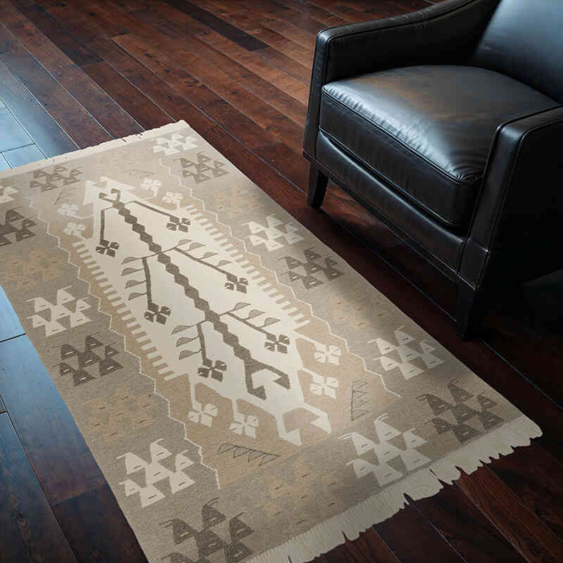 New Handwoven Turkish Kilim Rug - 3' 8" x 5' 7" (44" x 67") - K0079465