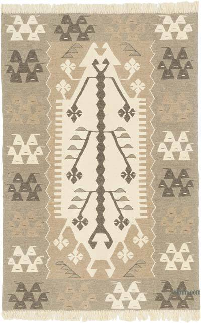 New Handwoven Turkish Kilim Rug - 3' 8" x 5' 7" (44" x 67")