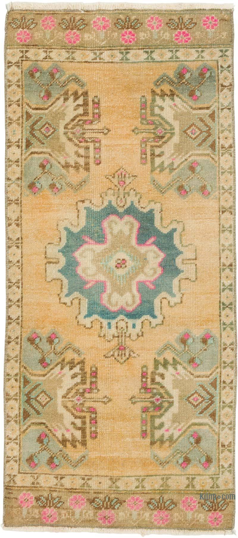Vintage Turkish Hand-Knotted Rug - 1' 6" x 3' 5" (18" x 41") - K0079481