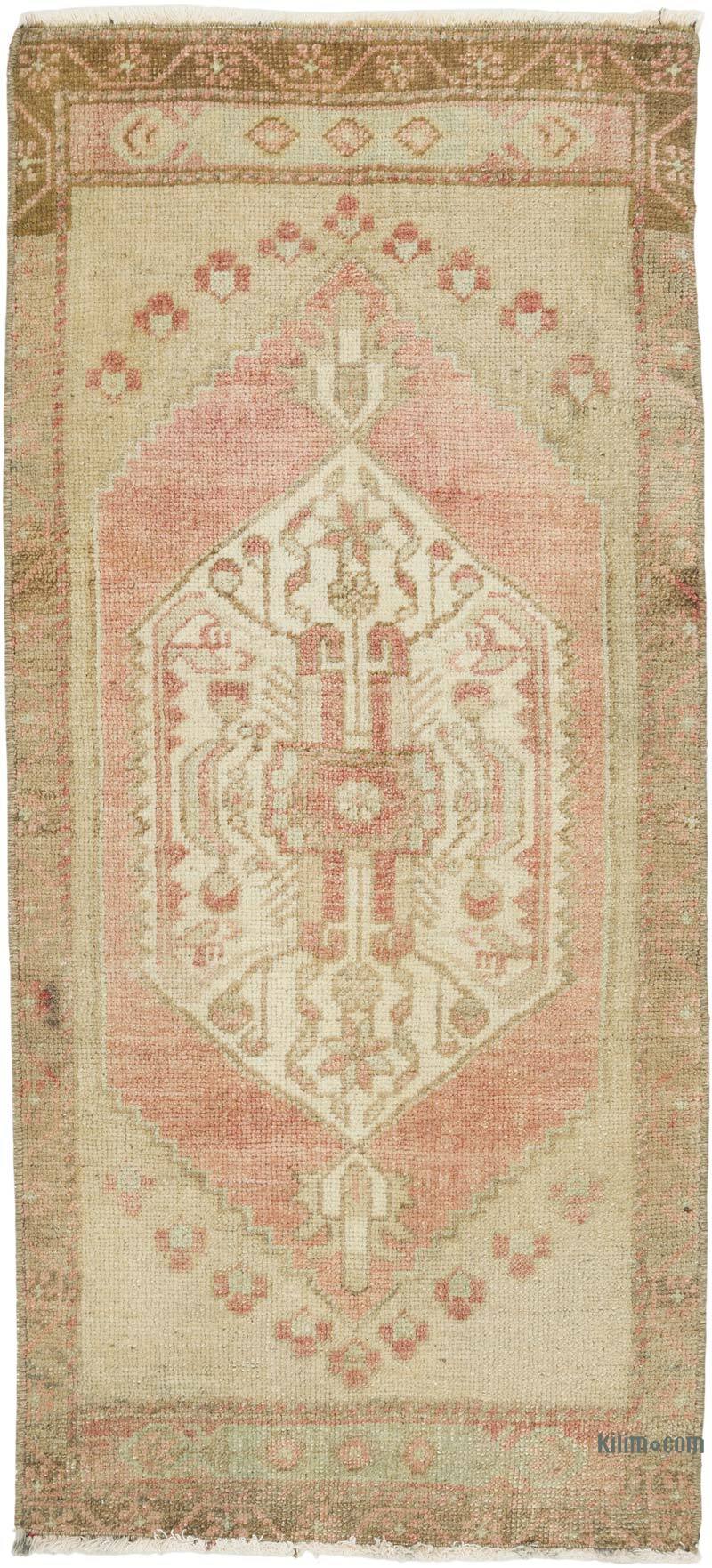 Alfombra Vintage Turca Anudada a Mano - 48 cm x 104 cm - K0079483