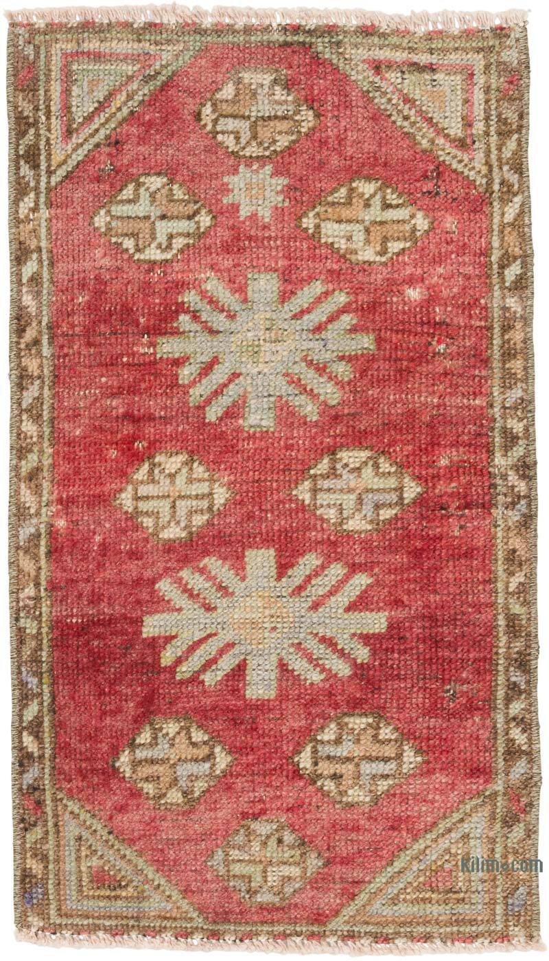 El Dokuma Vintage Halı - 40 cm x 71 cm - K0079485