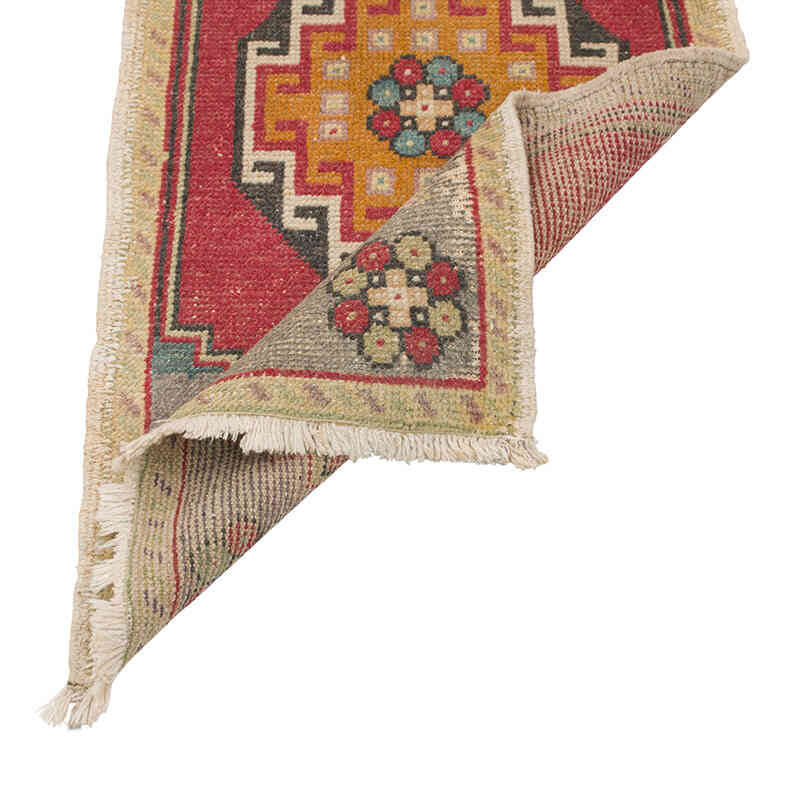 Alfombra Vintage Turca Anudada a Mano - 52 cm x 95 cm - K0079487