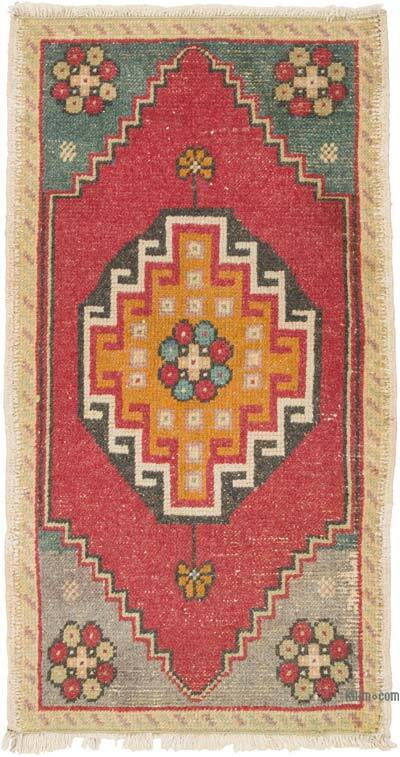 El Dokuma Vintage Halı - 52 cm x 95 cm