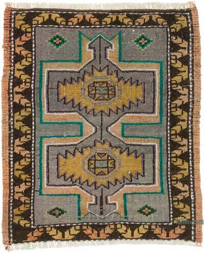 El Dokuma Vintage Halı - 54 cm x 63 cm