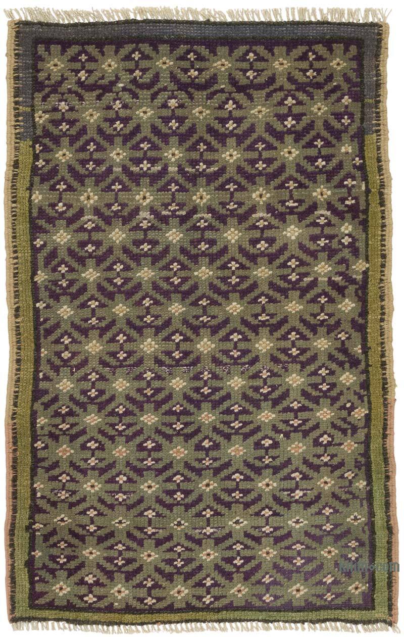 Vintage Turkish Hand-Knotted Rug - 1' 10" x 2' 10" (22" x 34") - K0079490