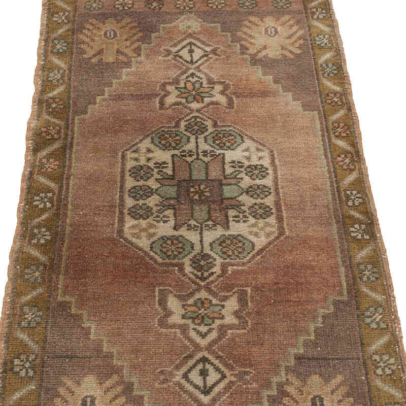 El Dokuma Vintage Halı - 47 cm x 100 cm - K0079491
