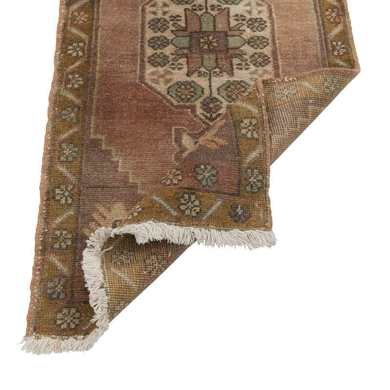 El Dokuma Vintage Halı - 47 cm x 100 cm - K0079491