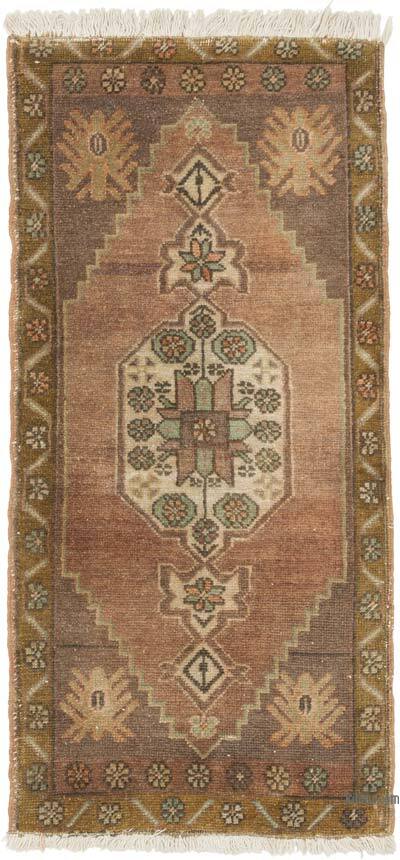 Vintage Turkish Hand-Knotted Rug - 1' 7" x 3' 3" (19" x 39")