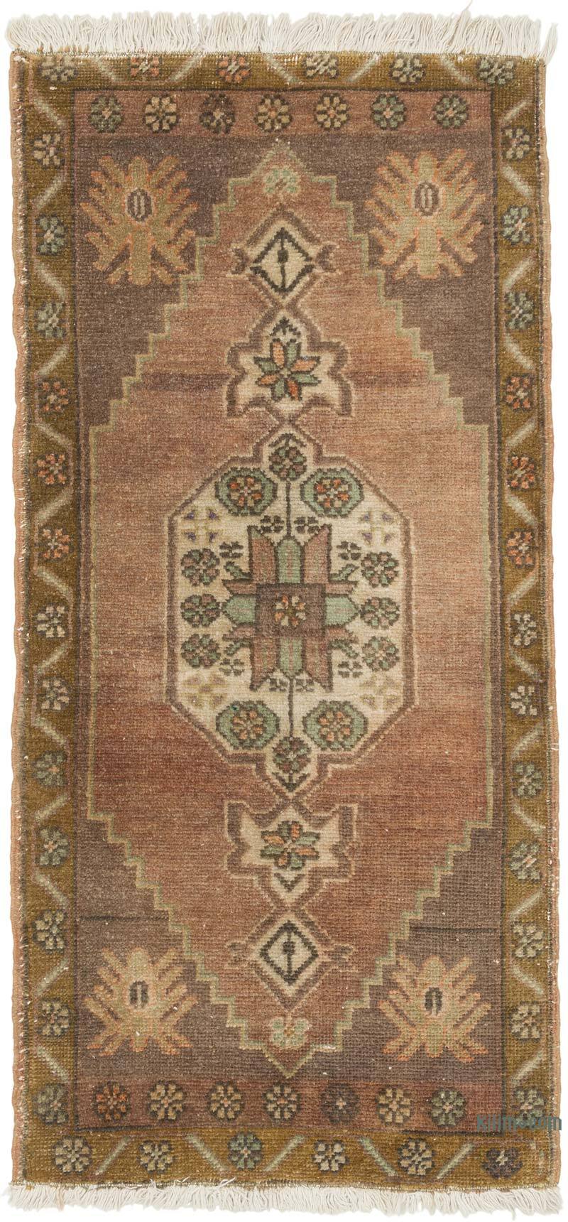 El Dokuma Vintage Halı - 47 cm x 100 cm - K0079491