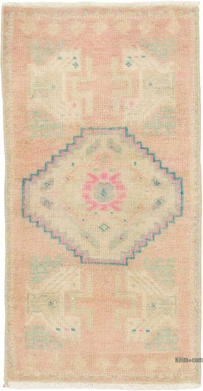 El Dokuma Vintage Halı - 46 cm x 87 cm