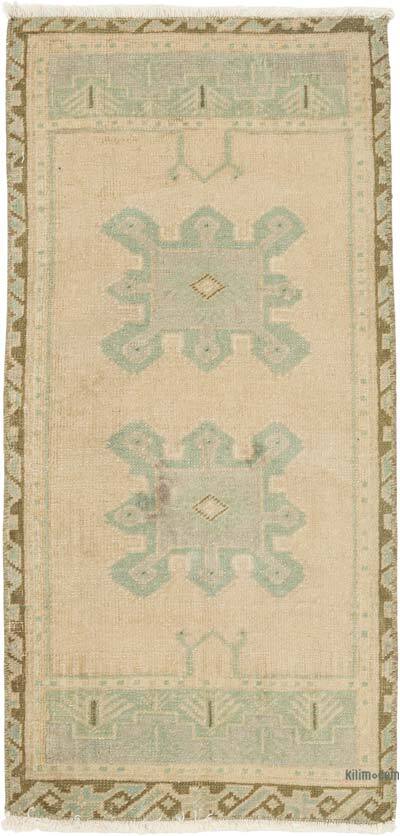 Alfombra Vintage Turca Anudada a Mano - 44 cm x 90 cm
