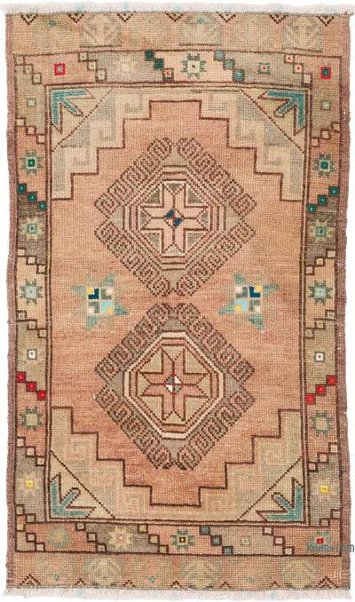 Alfombra Vintage Turca Anudada a Mano - 55 cm x 89 cm