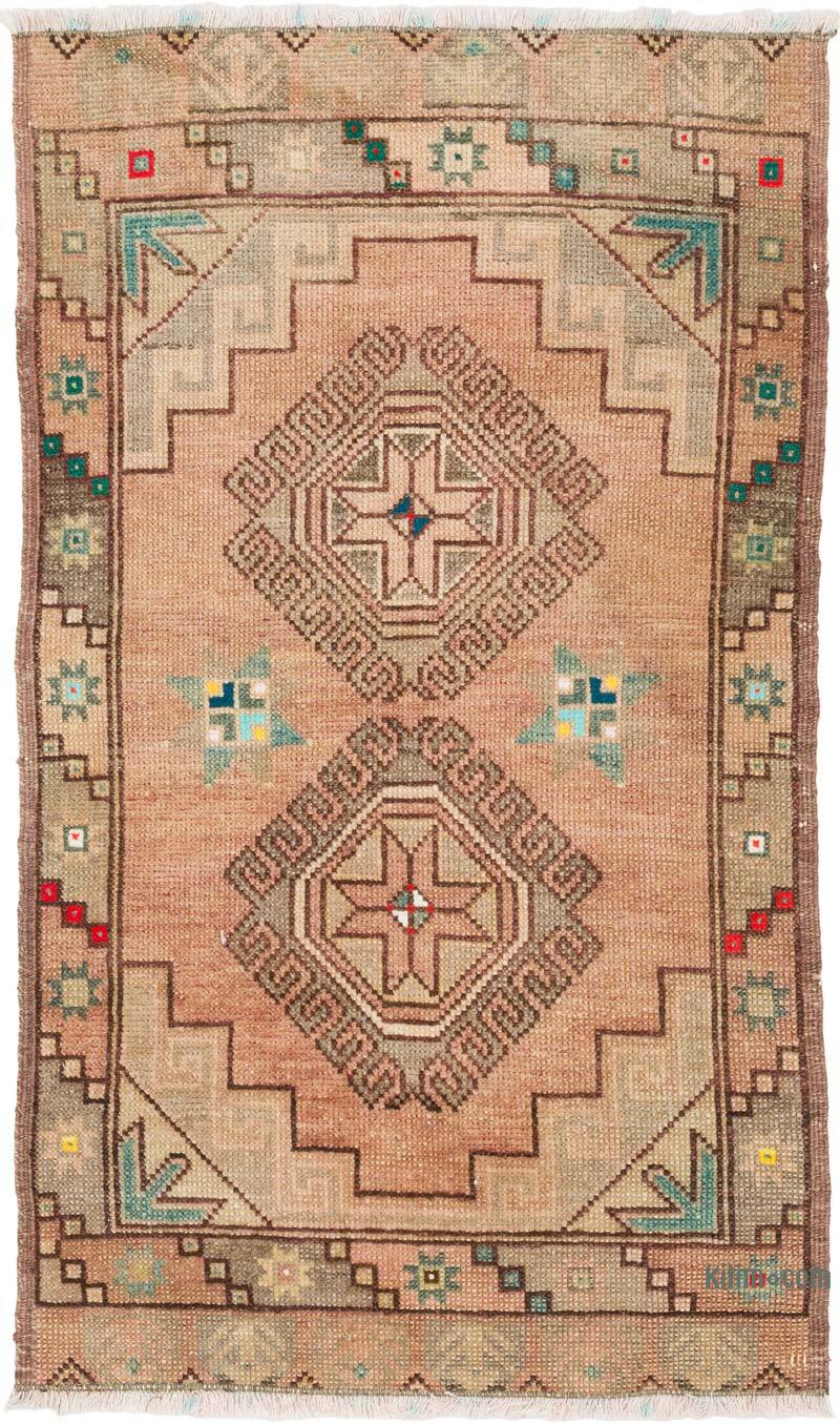 Alfombra Vintage Turca Anudada a Mano - 55 cm x 89 cm - K0079499