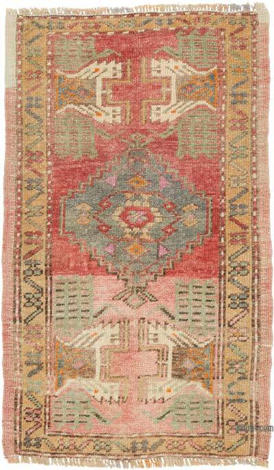 El Dokuma Vintage Halı - 52 cm x 86 cm