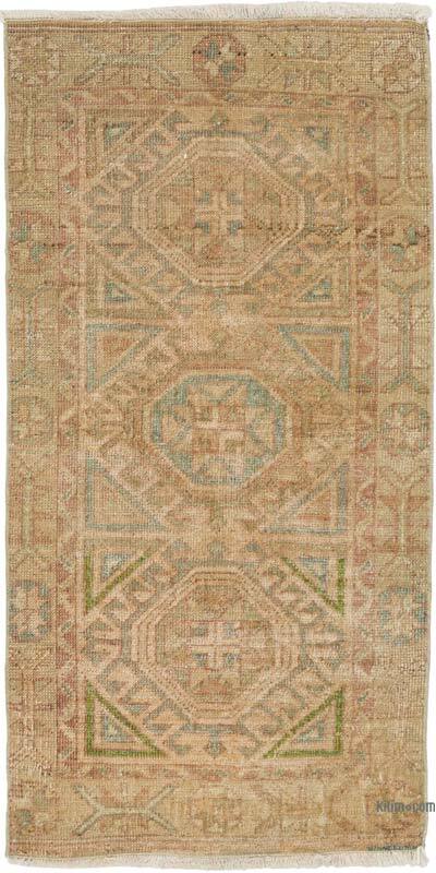 Vintage Turkish Hand-Knotted Rug - 1' 10" x 3' 6" (22" x 42")