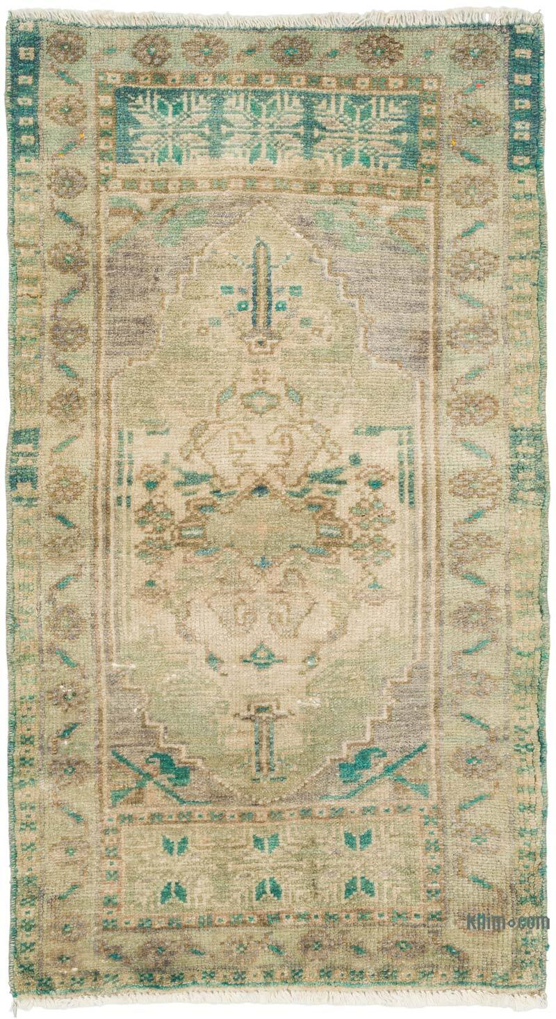 Vintage Turkish Hand-Knotted Rug - 1' 7" x 2' 11" (19" x 35") - K0079508