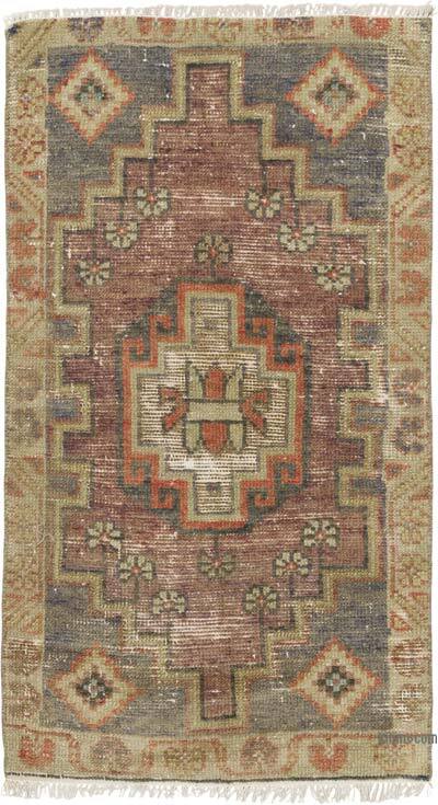 El Dokuma Vintage Halı - 48 cm x 88 cm