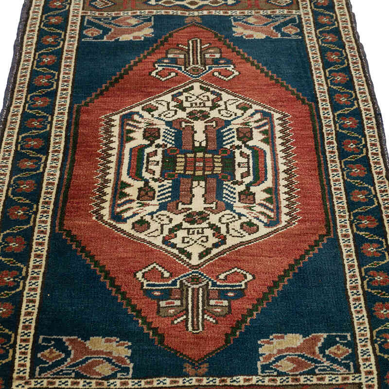 Vintage Turkish Hand-Knotted Rug - 2'  x 3' 7" (24" x 43") - K0079513