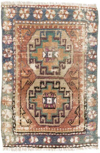 Alfombra Vintage Turca Anudada a Mano - 52 cm x 76 cm