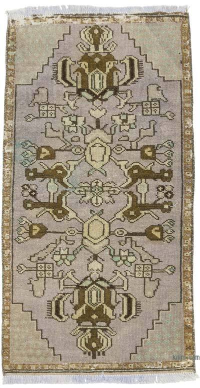 Vintage Turkish Hand-Knotted Rug - 1' 7" x 3'  (19" x 36")