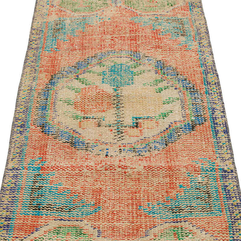 El Dokuma Vintage Halı - 57 cm x 123 cm - K0079525