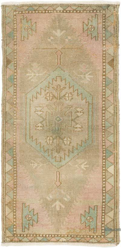 Vintage Turkish Hand-Knotted Rug - 1' 7" x 3' 2" (19" x 38")