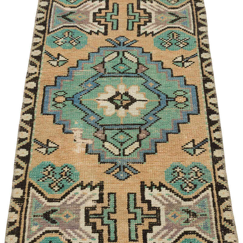 Alfombra Vintage Turca Anudada a Mano - 44 cm x 94 cm - K0079528