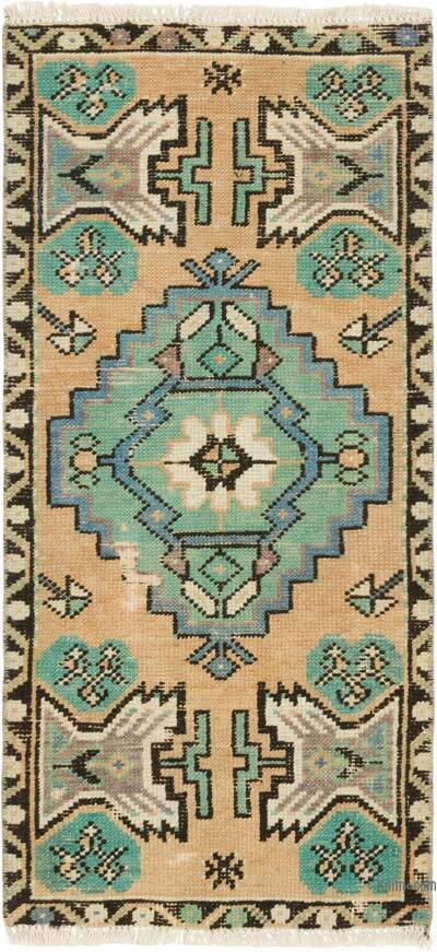 Alfombra Vintage Turca Anudada a Mano - 44 cm x 94 cm