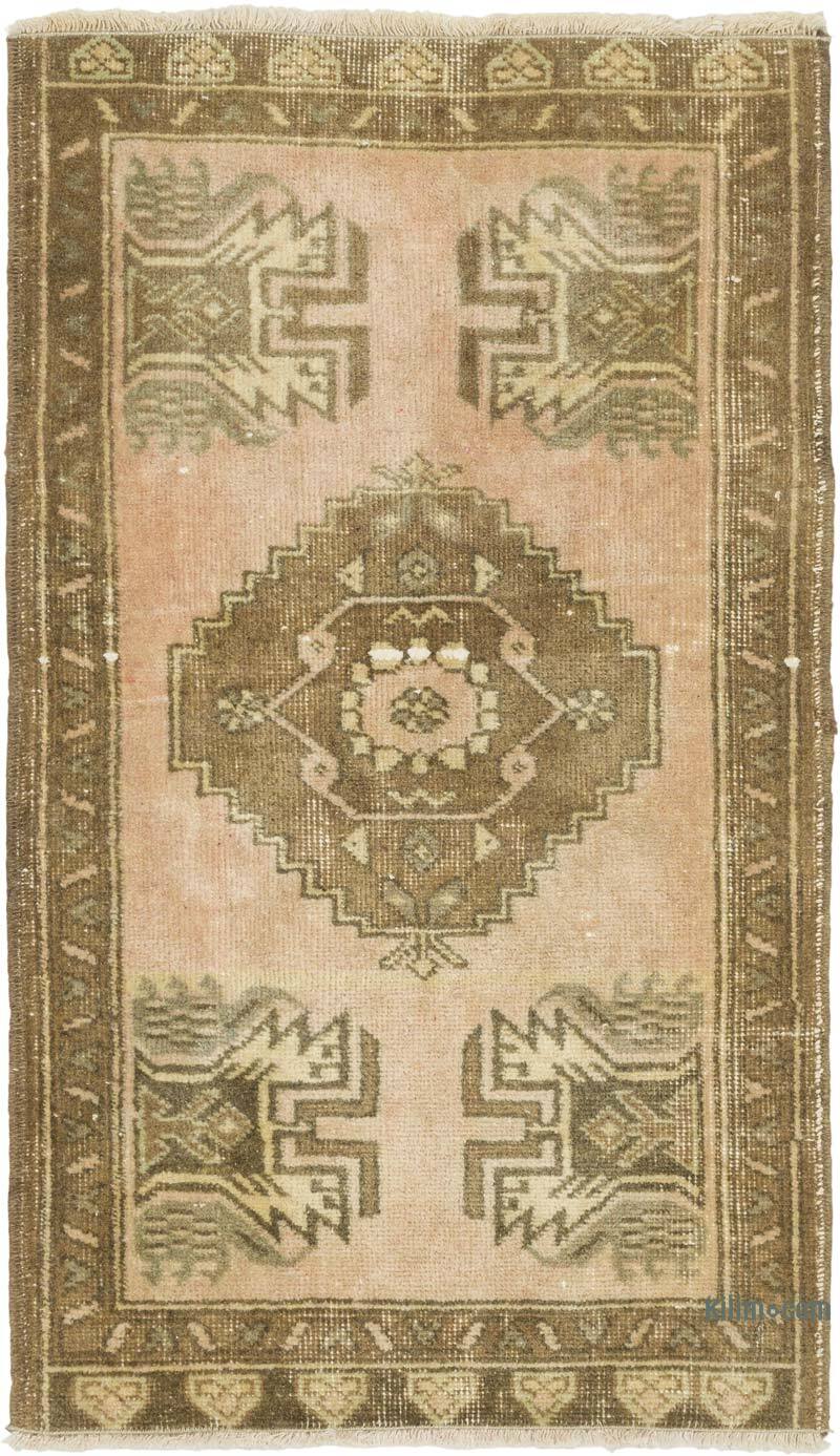 Alfombra Vintage Turca Anudada a Mano - 57 cm x 98 cm - K0079531