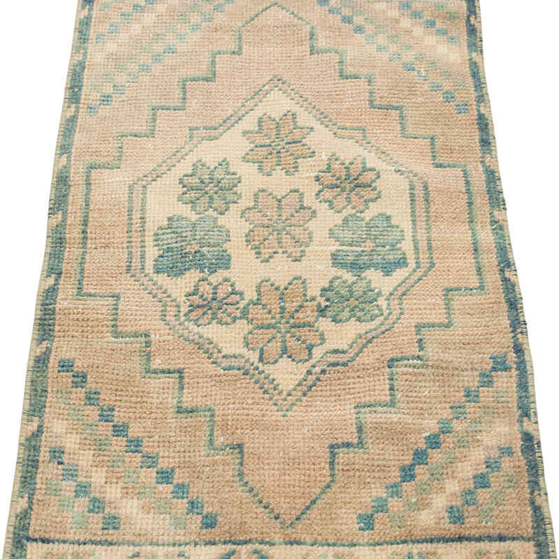 El Dokuma Vintage Halı - 46 cm x 89 cm - K0079533