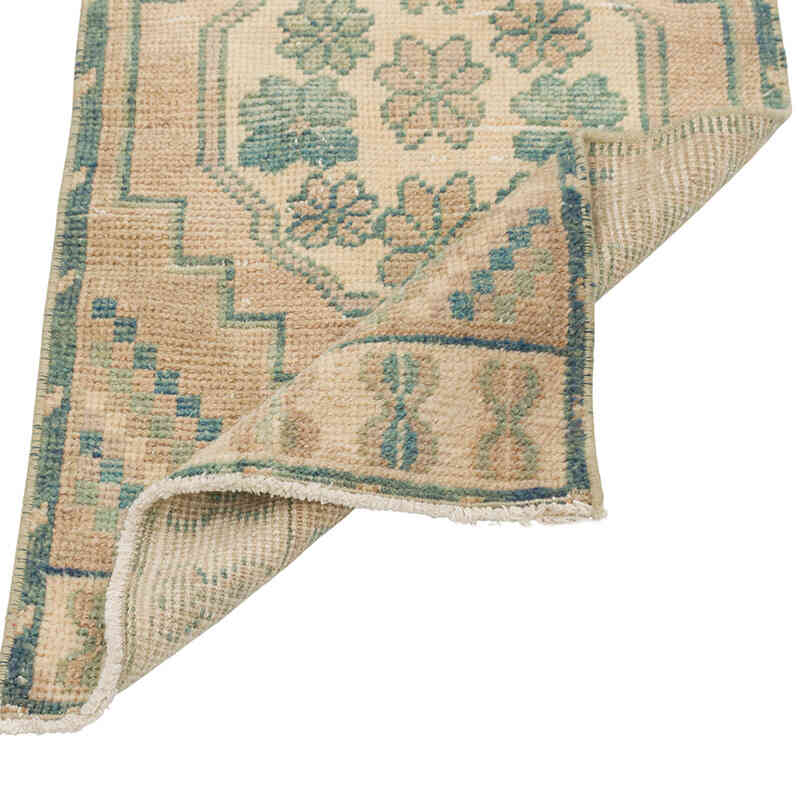 El Dokuma Vintage Halı - 46 cm x 89 cm - K0079533
