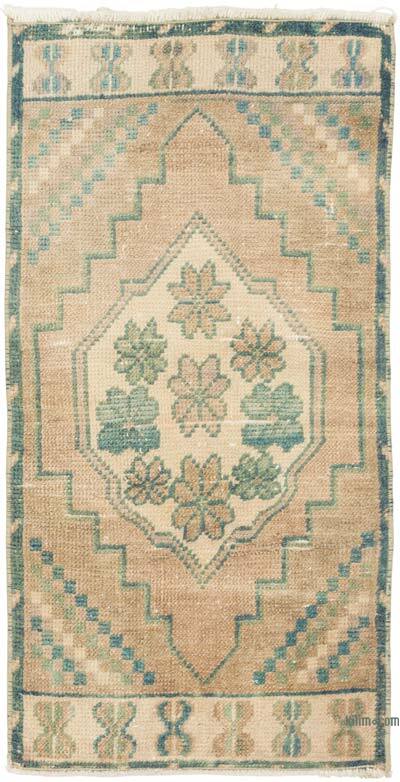 El Dokuma Vintage Halı - 46 cm x 89 cm