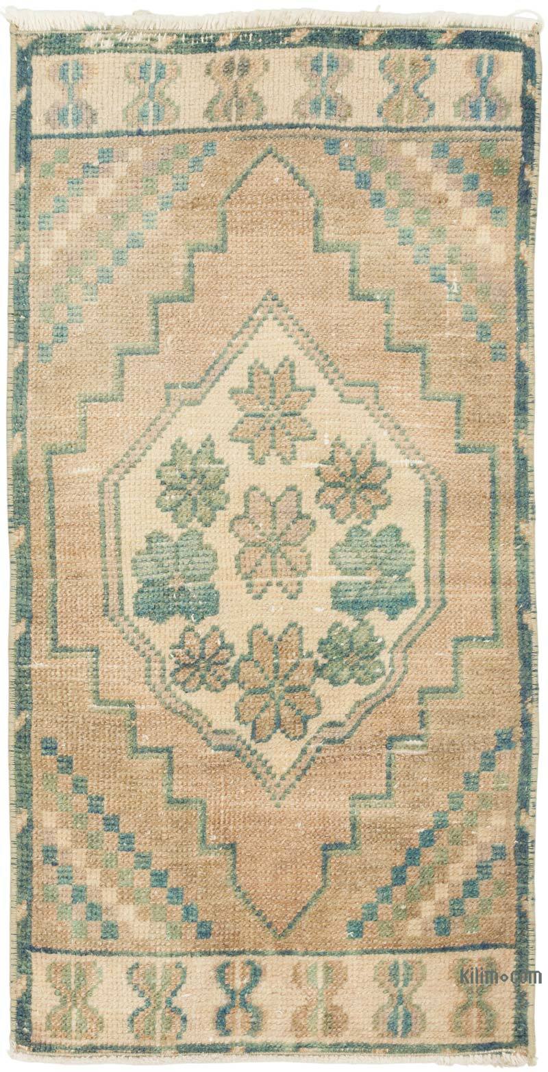 El Dokuma Vintage Halı - 46 cm x 89 cm - K0079533