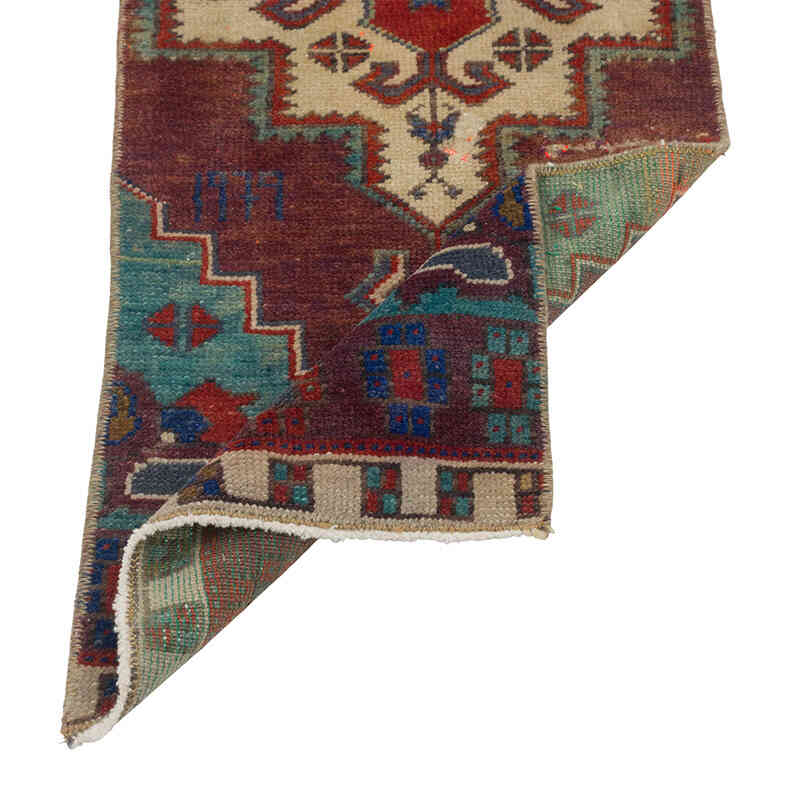 Alfombra Vintage Turca Anudada a Mano - 36 cm x 103 cm - K0079534