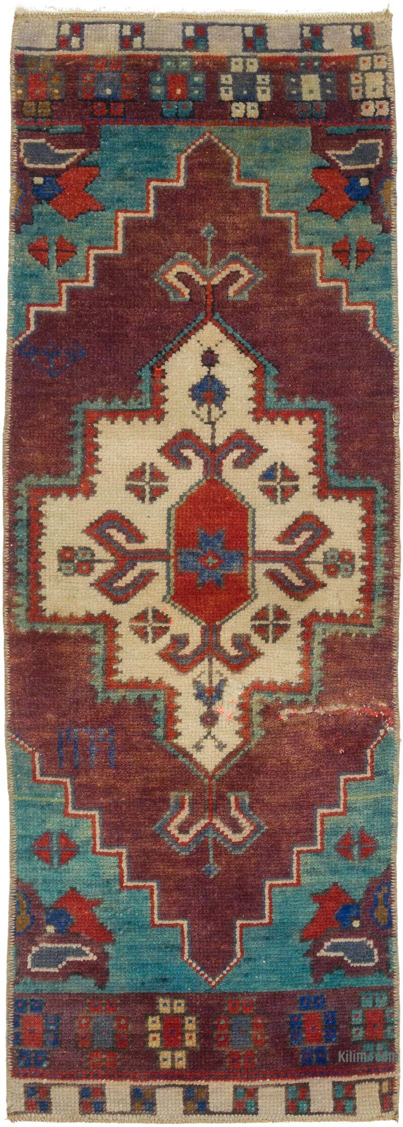 Alfombra Vintage Turca Anudada a Mano - 36 cm x 103 cm - K0079534
