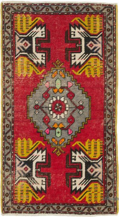 El Dokuma Vintage Halı - 53 cm x 98 cm