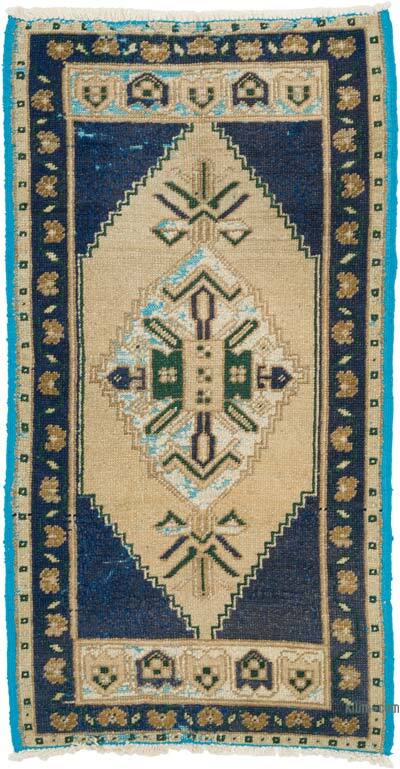 Vintage Turkish Hand-Knotted Rug - 1' 8" x 3' 1" (20" x 37")