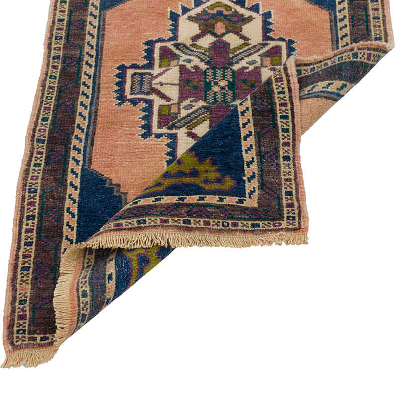 Alfombra Vintage Turca Anudada a Mano - 56 cm x 90 cm - K0079545