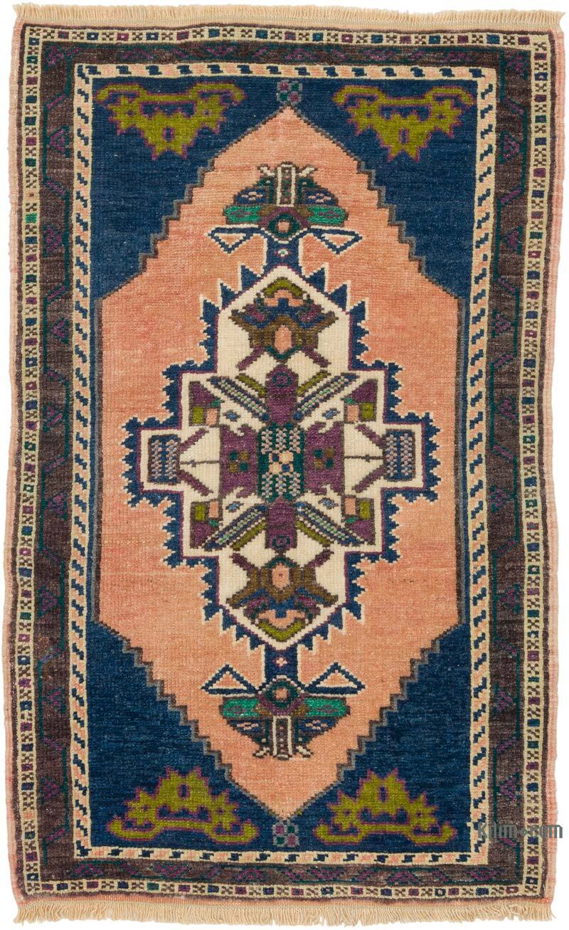 Alfombra Vintage Turca Anudada a Mano - 56 cm x 90 cm - K0079545