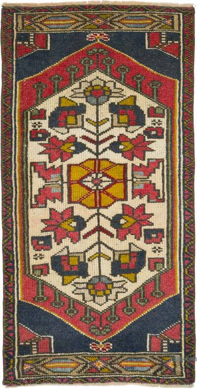 El Dokuma Vintage Halı - 51 cm x 100 cm